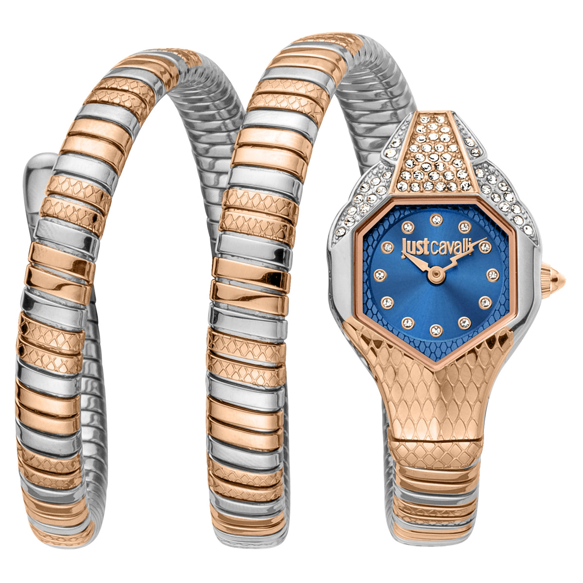 Just Cavalli Just Cavalli Signature Snake Glam Evo 7 Doppio Two Tones RG Blue