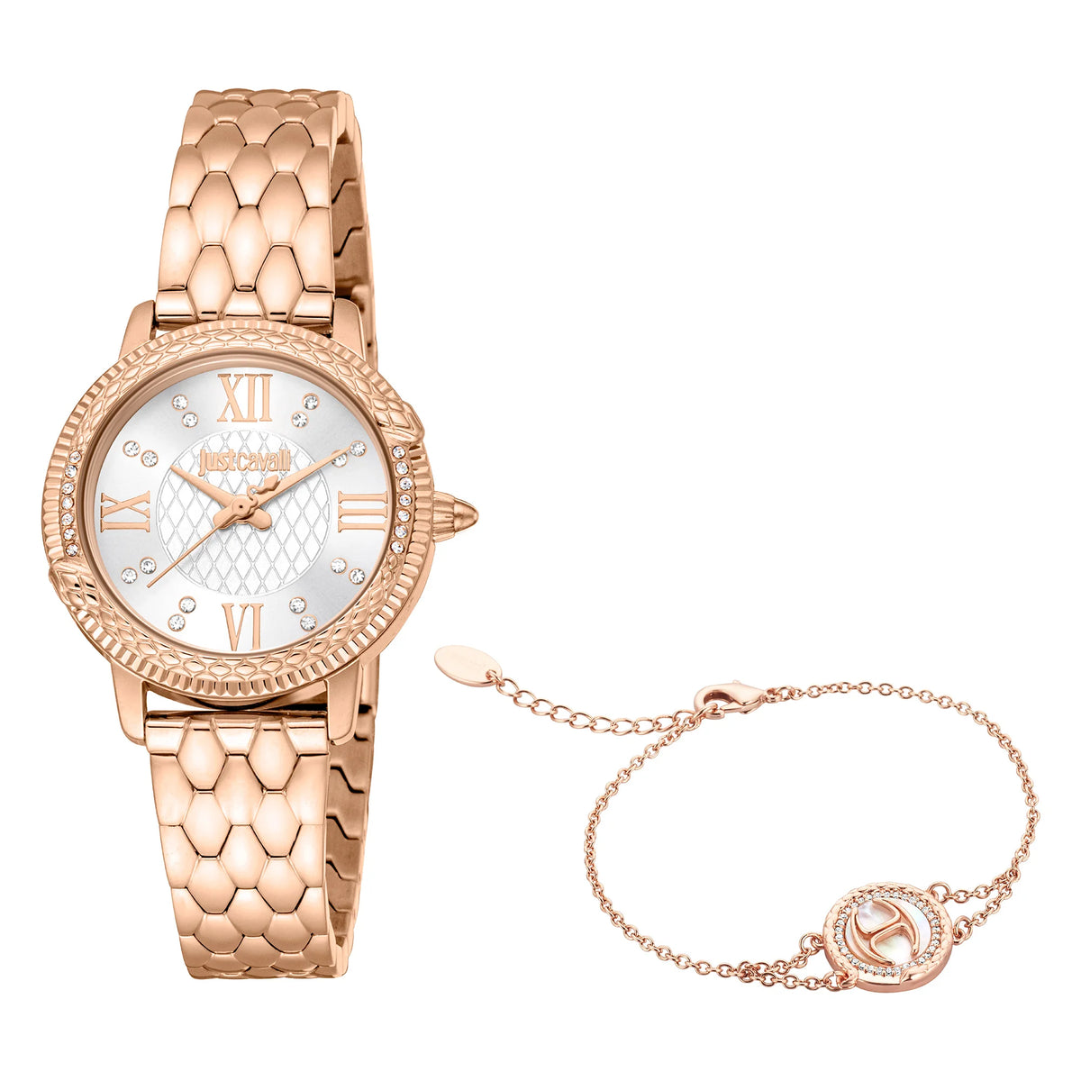 Just Cavalli Just Cavalli Signature Snake Viperized Rose Gold Silver Grey