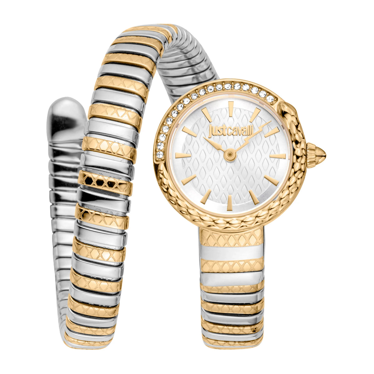 Just Cavalli Just Cavalli Signature Snake Cerchio Snake Two Tones YG Silver Grey