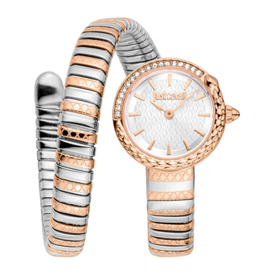 Just Cavalli Signature Snake Cerchio Snake Due Toni RG Argento Grigio