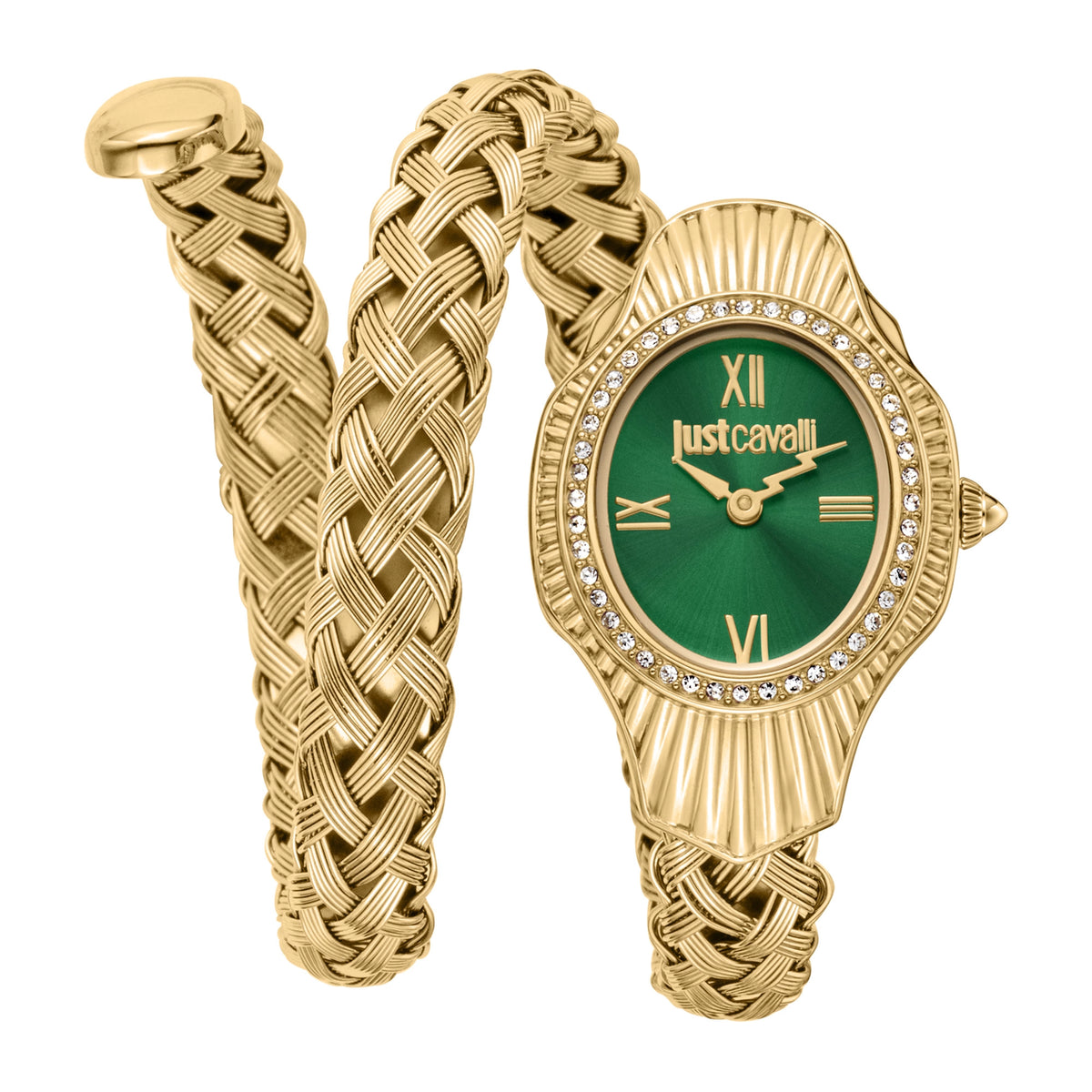 Just Cavalli Just Cavalli Signature Snake Twined Yellow Gold Green