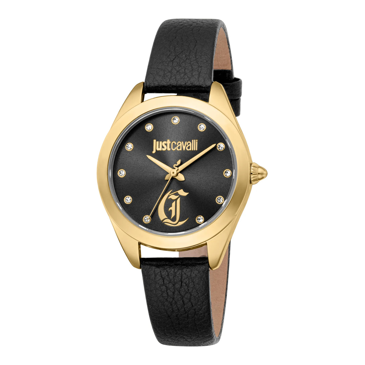 Just Cavalli Just Cavalli Glam Chic Luna Leather Black YG Black
