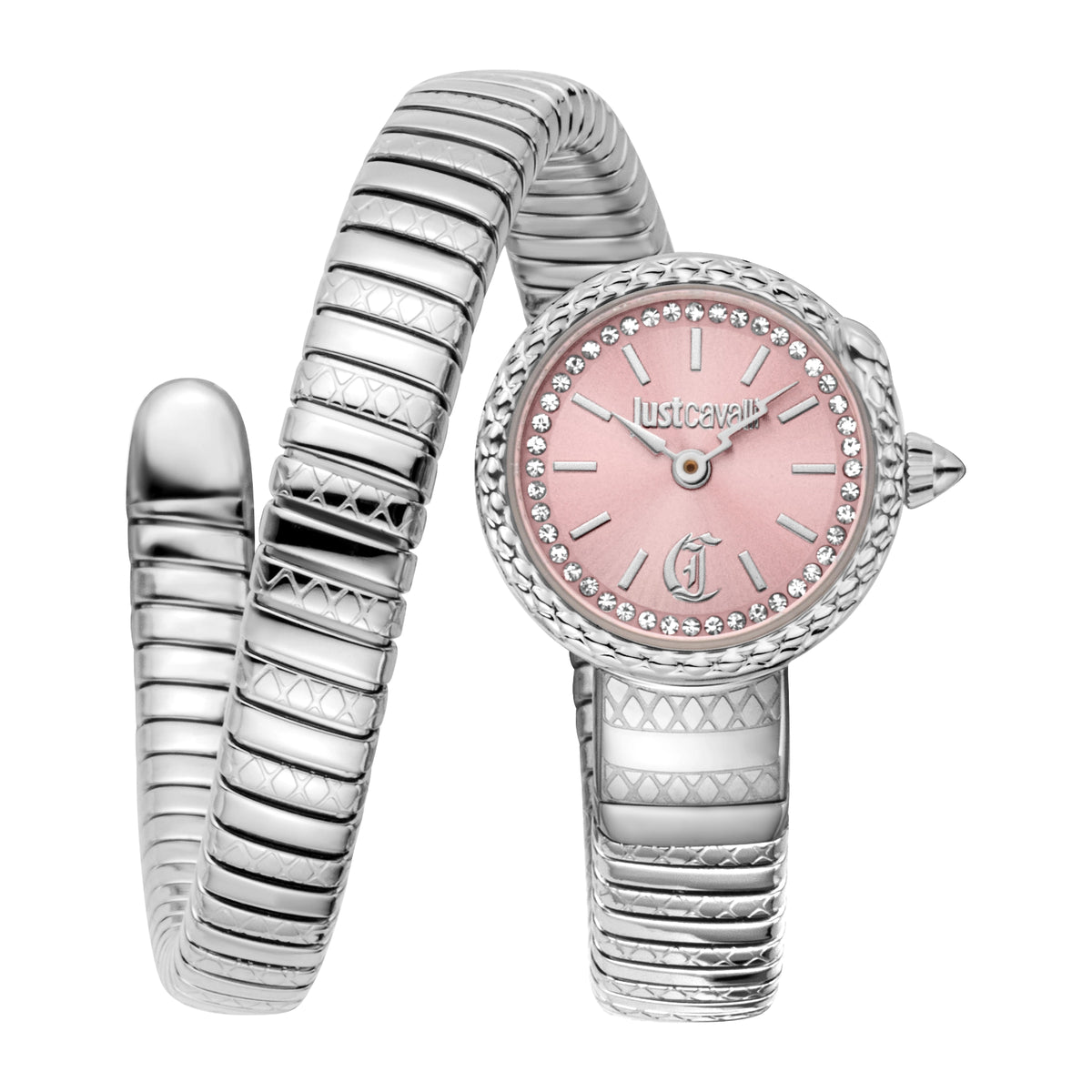 Just Cavalli Just Cavalli Signature Snake Sirena Silver Pink