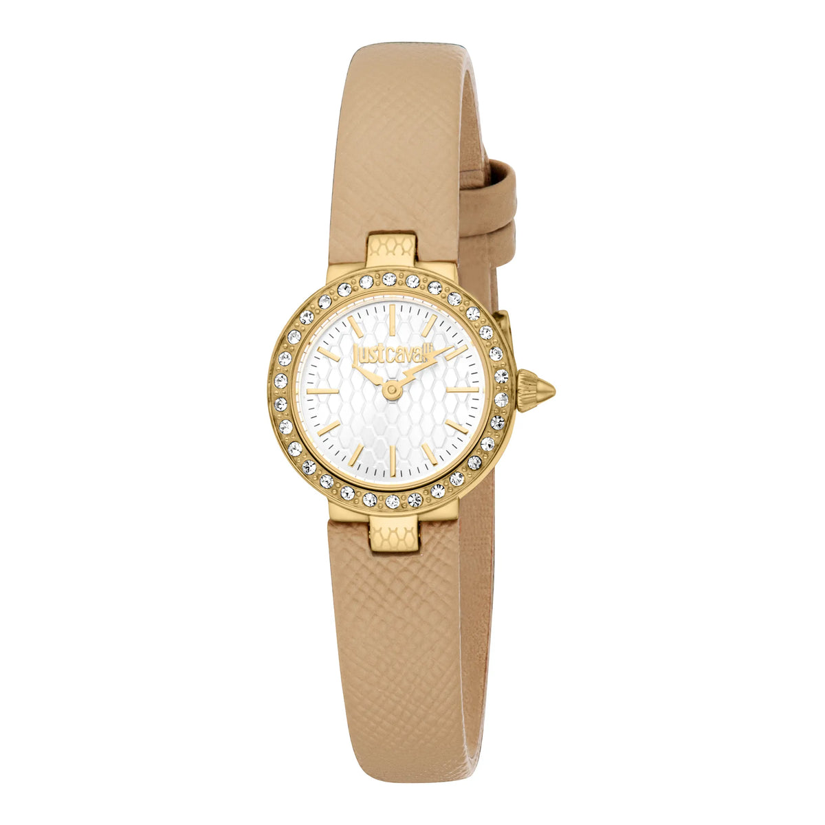 Just Cavalli Just Cavalli Glam Chic Serenita Mini Leather Beige YG Silver