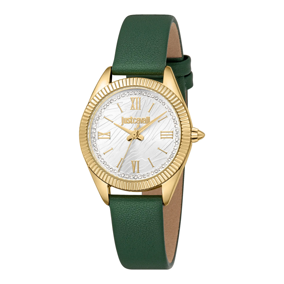 Just Cavalli Just Cavalli Animalier Amabile Leather Green Silver