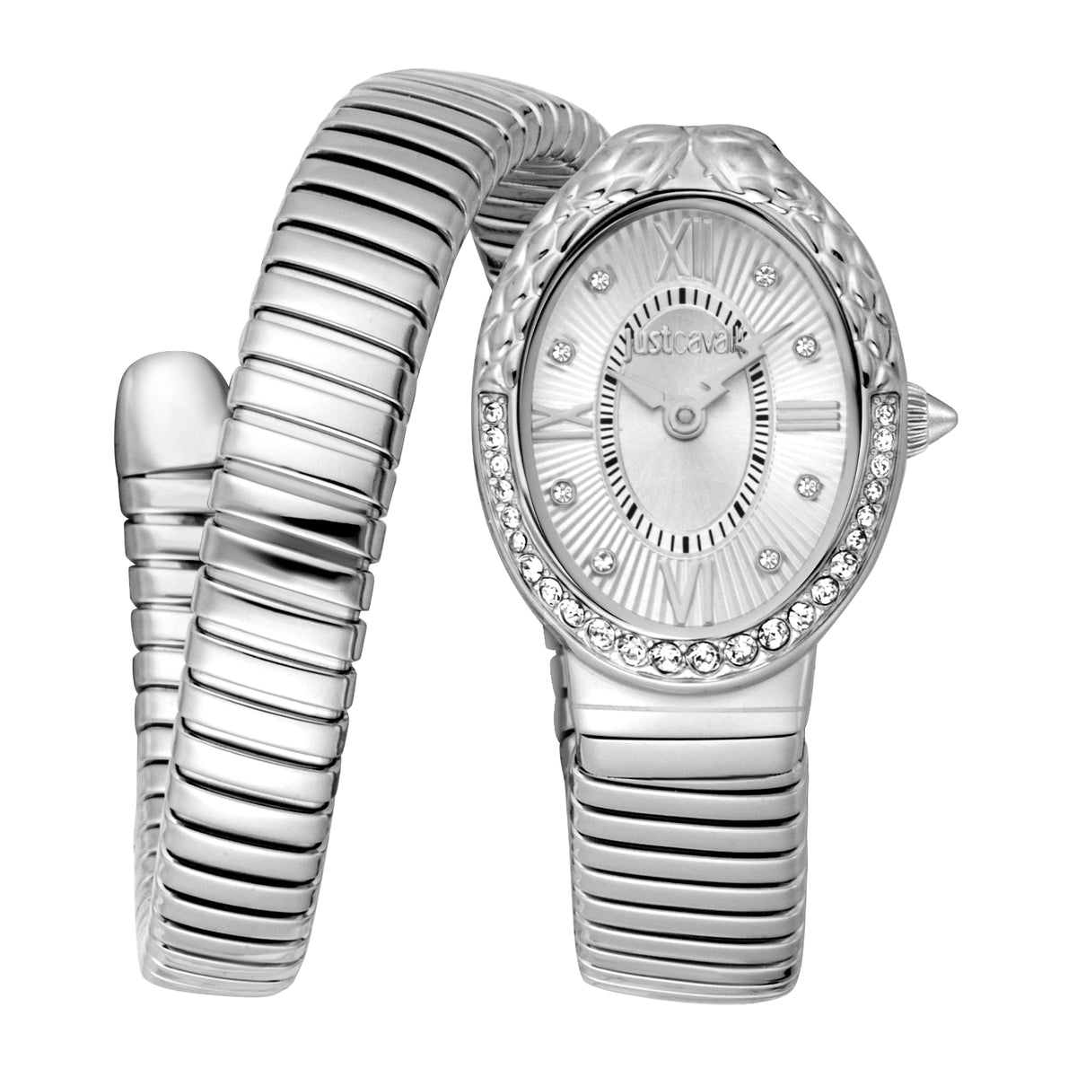 Just Cavalli Just Cavalli Signature Snake Fiore Silver