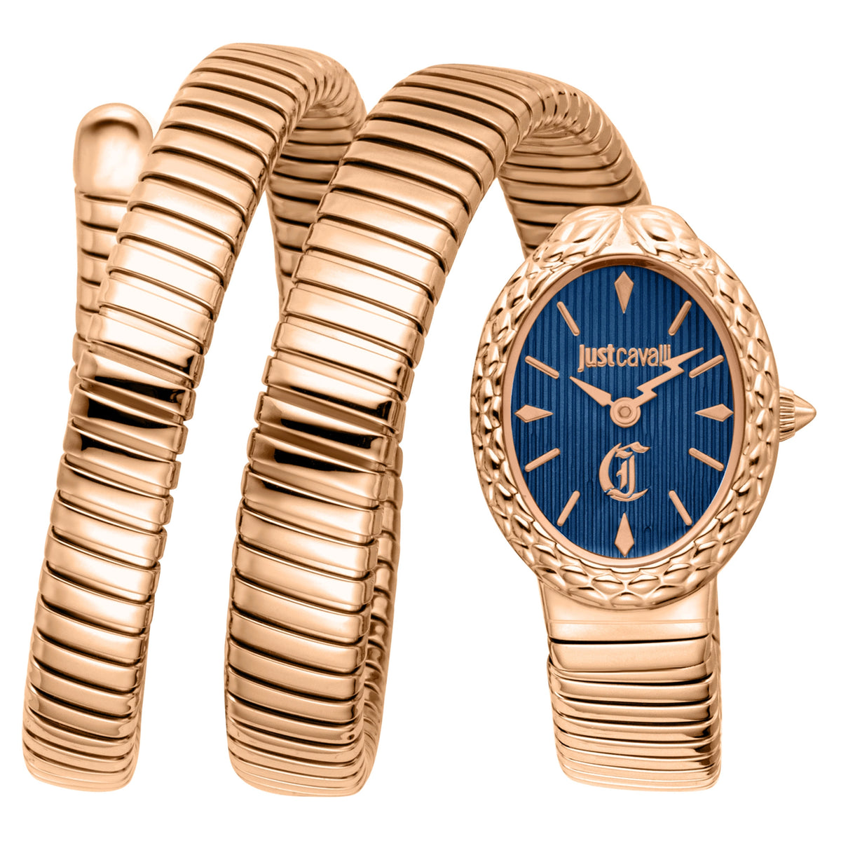 Just Cavalli Just Cavalli Signature Snake Sognia Rose Gold Blue