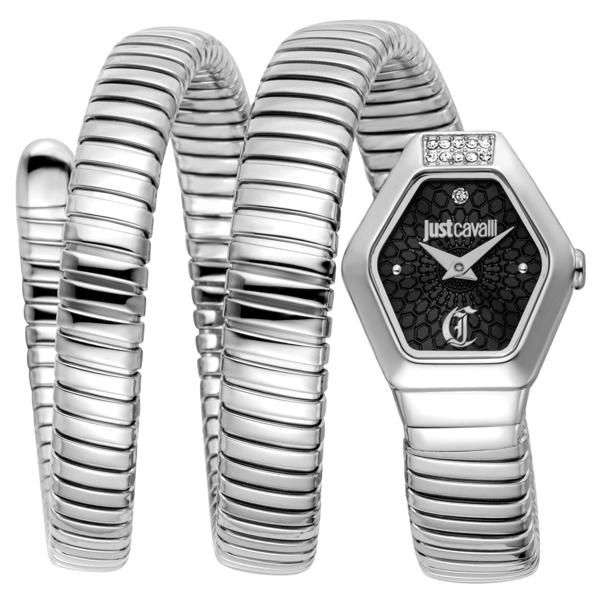 Just Cavalli Just Cavalli Signature Snake Romina Silver Black