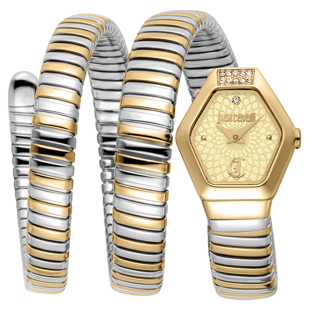 Just Cavalli Just Cavalli Signature Snake Romina Silver Yellow Gold Champagne