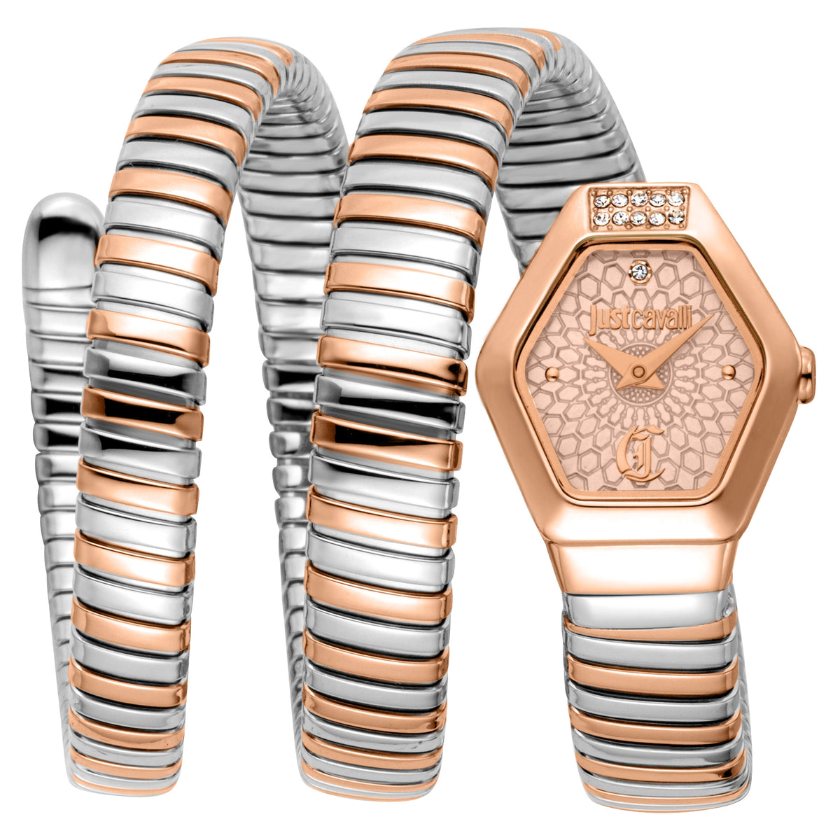 Just Cavalli Just Cavalli Signature Snake Romina Silver Rose Gold Rose Gold
