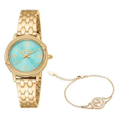 Just Cavalli Signature Snake Viperized Oro Giallo Turchese