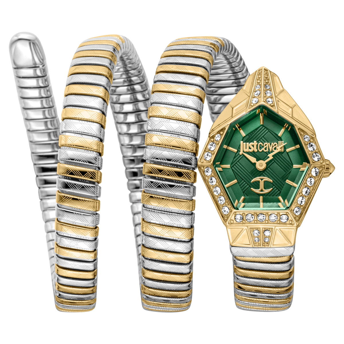 Just Cavalli Just Cavalli Signature Snake Mesmerizing Two Tones YG Green