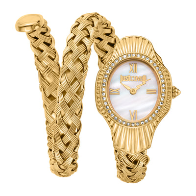 Just Cavalli Signature Snake Intrecciato Oro Giallo MOP