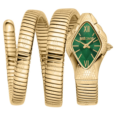 Just Cavalli Signature Snake Cristallo Oro Giallo Bottiglia Verde