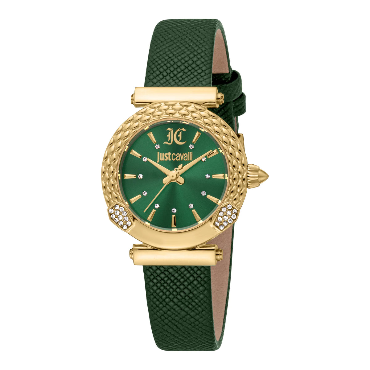 Just Cavalli Just Cavalli Animalier Mistero Snake Leather Yellow Gold Green