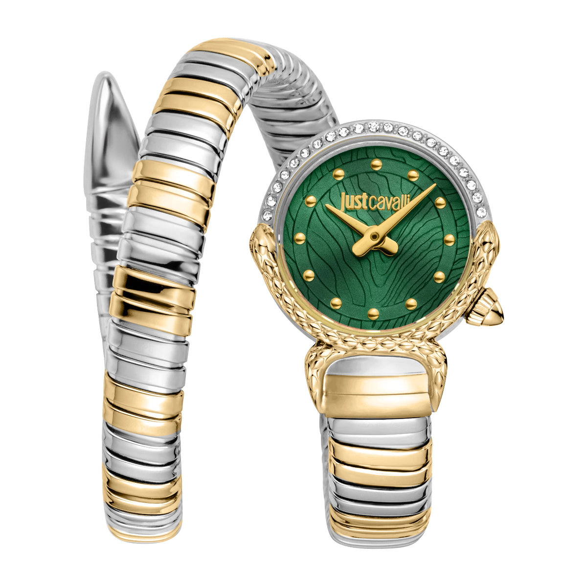 Just Cavalli Just Cavalli Signature Snake Radiosa Two Tones YG Silver Green