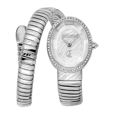 Just Cavalli Signature Snake Velina Argento