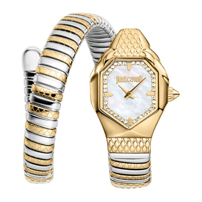 Just Cavalli Signature Snake Aria Due Toni YG Argento MOP