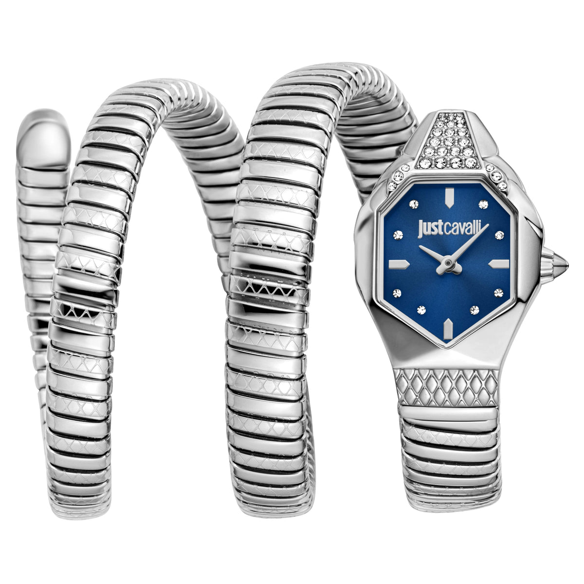 Just Cavalli Just Cavalli Signature Snake Ambra Silver Night blue