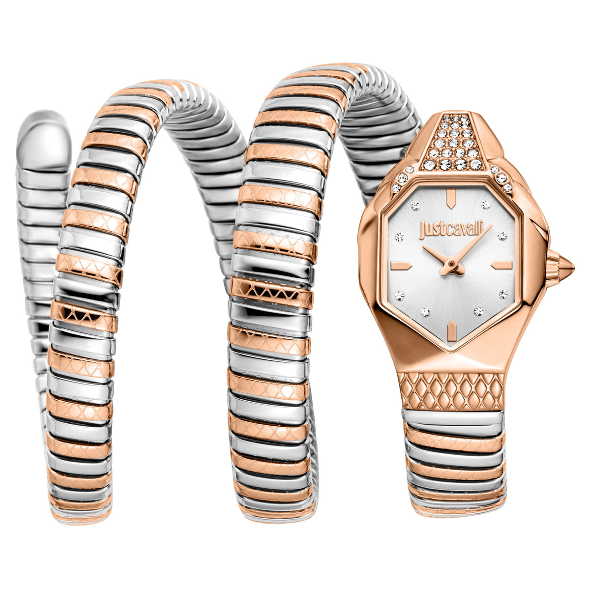 Just Cavalli Just Cavalli Signature Snake Ambra Two Tones RG Silver