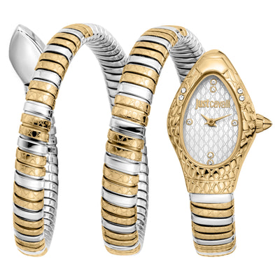 Just Cavalli Signature Snake Aurela Due Toni YG Argento