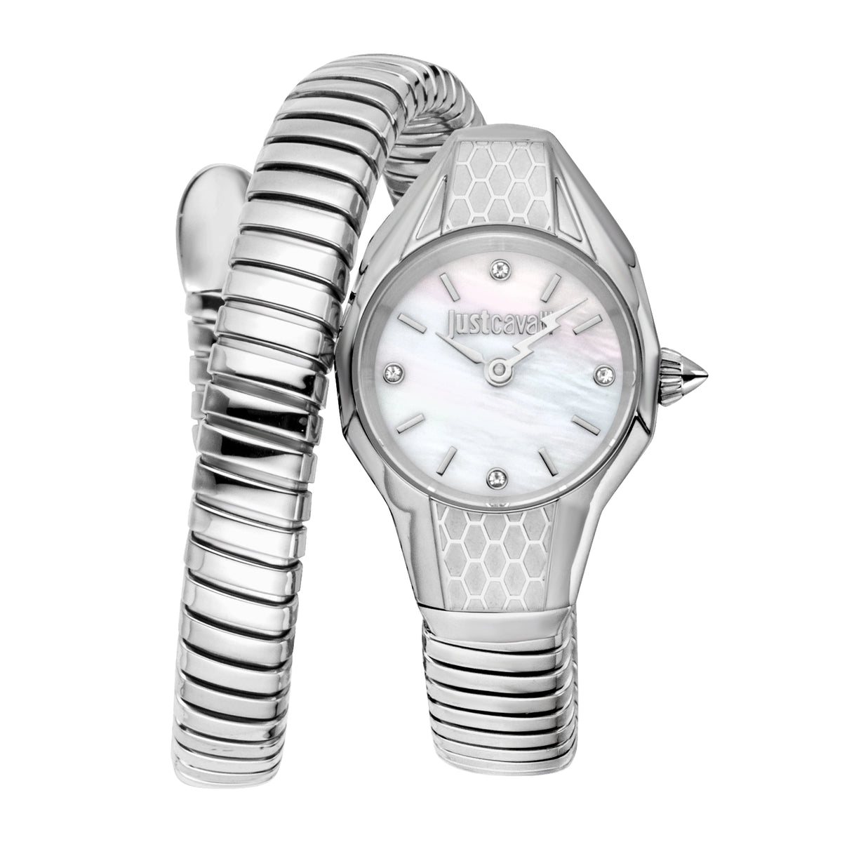 Just Cavalli Just Cavalli Signature Snake Vivace Silver Antique white