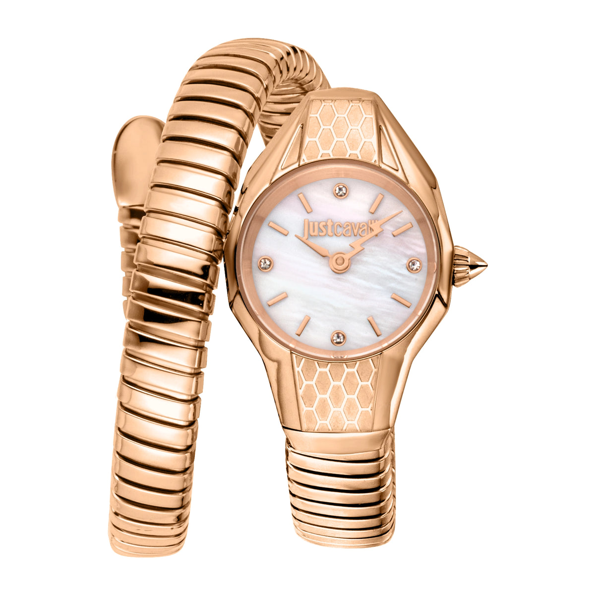 Just Cavalli Just Cavalli Signature Snake Vivace Rose Gold Antique white
