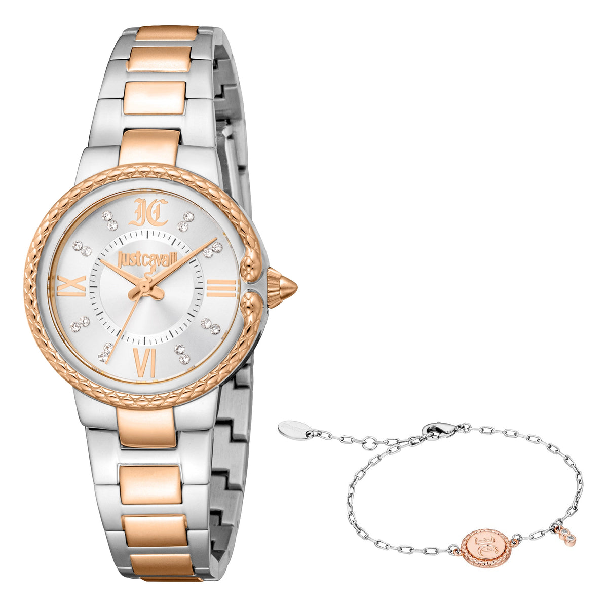 Just Cavalli Just Cavalli SET Primavera Snake Two Tones RG Silver