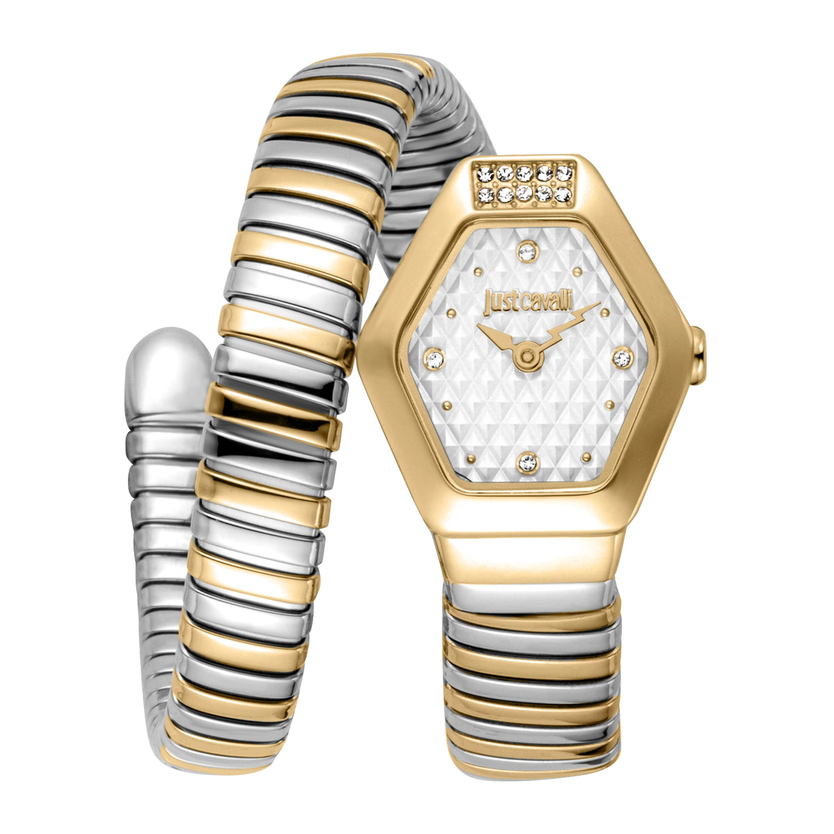 Just Cavalli Just Cavalli Signature Snake Splora Silver Yellow Gold