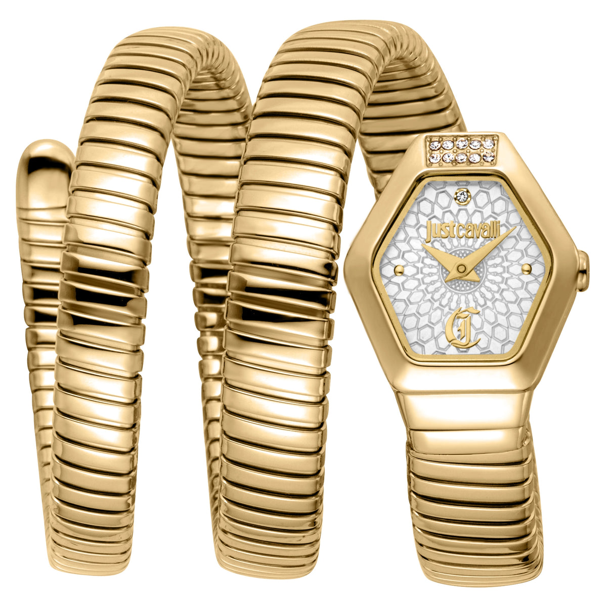 Just Cavalli Just Cavalli Signature Snake Romina Yellow Gold Silver