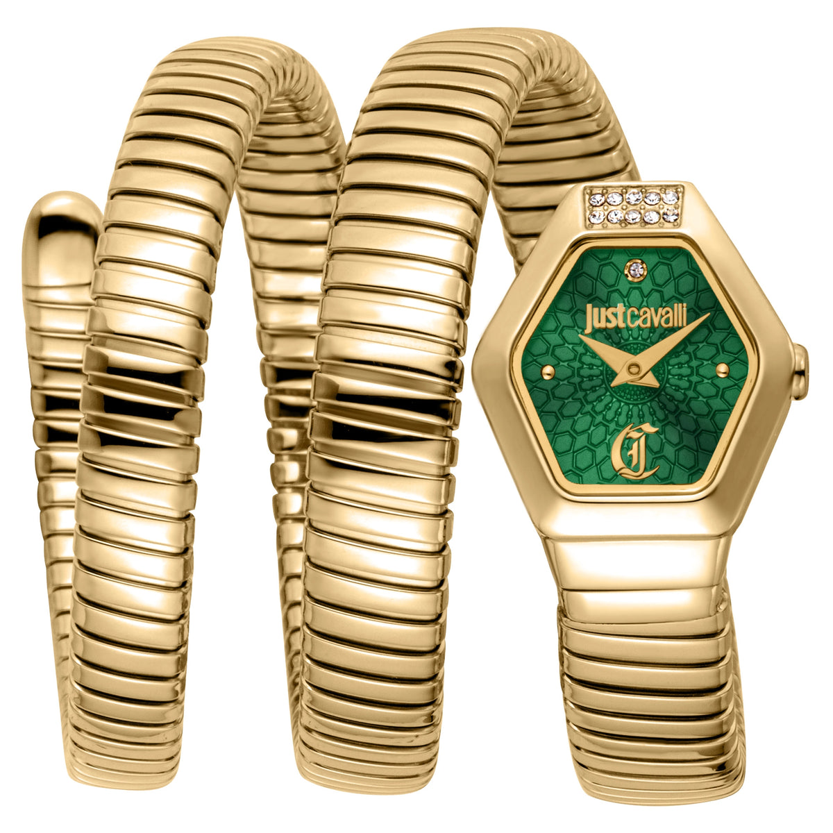 Just Cavalli Just Cavalli Signature Snake Romina Yellow Gold Green