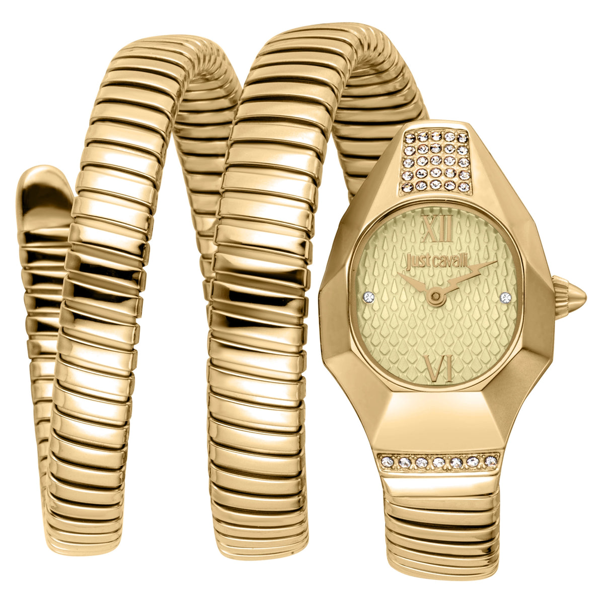 Just Cavalli Just Cavalli Signature Snake Lunara Yellow Gold Champagne