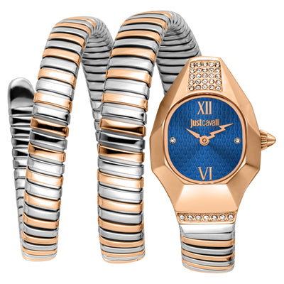Just Cavalli Signature Snake Lunara Argento Oro Rosa Blu